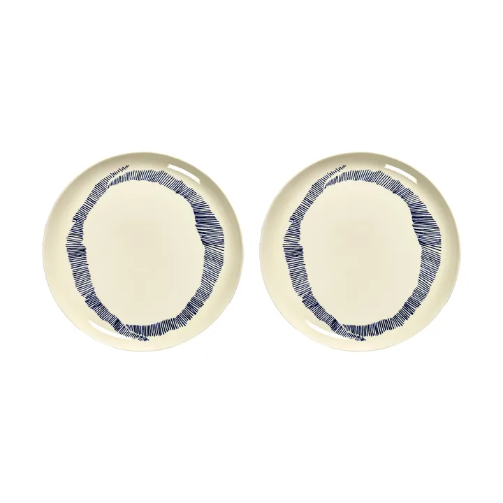Ottolenghi Feast tallrik L Ø26 cm 2-pack - White stripes-blue - Serax