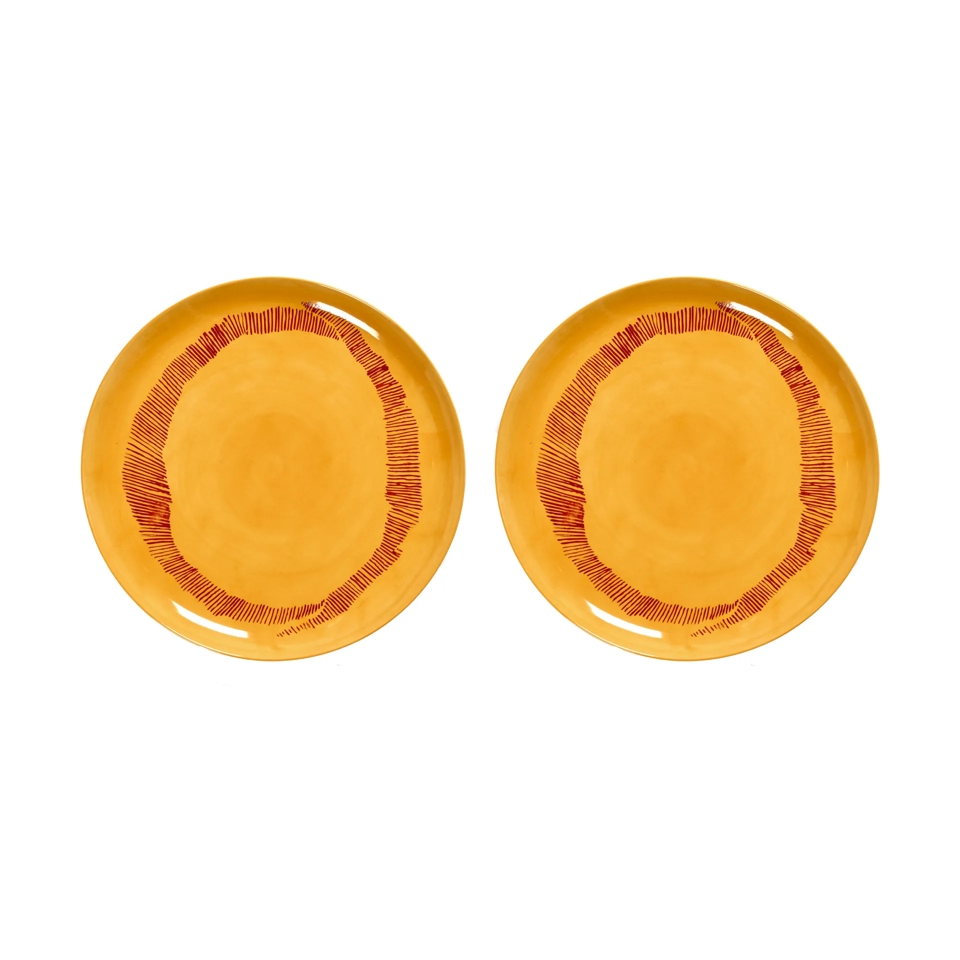 Ottolenghi Feast tallrik L Ø26,5 cm 2-pack, Yellow stripes-red Serax