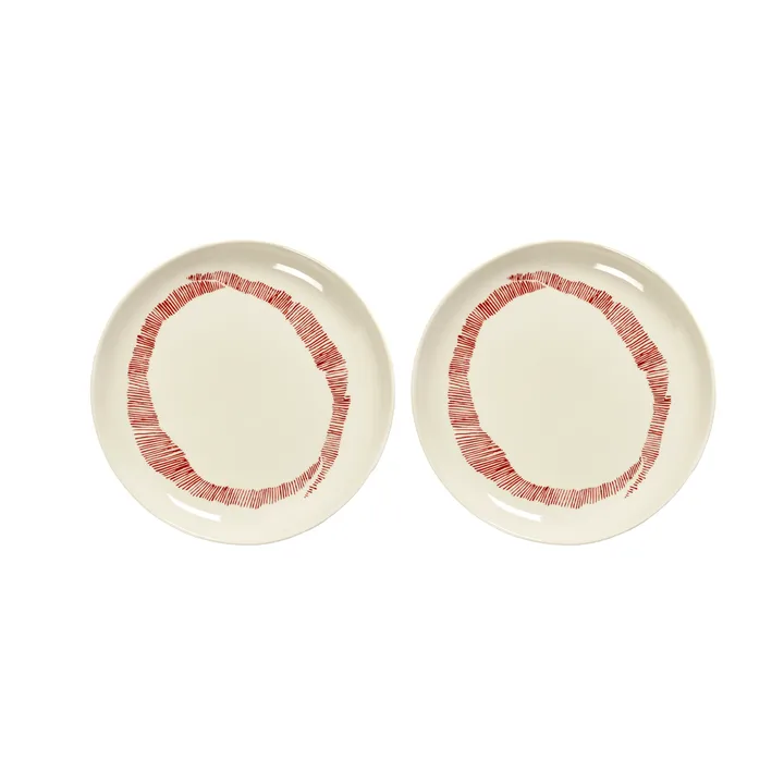 Ottolenghi Feast tallrik S Ø19 cm 2-pack - White stripes-red - Serax