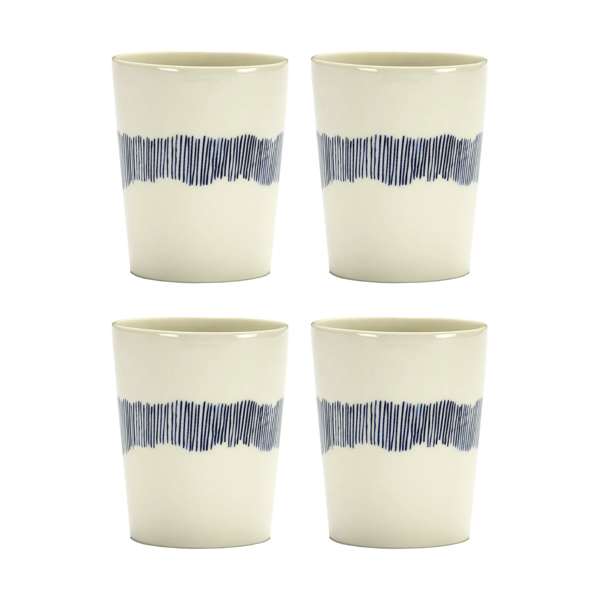 Ottolenghi Feast tekopp 33 cl 4-pack, White stripes-blue Serax