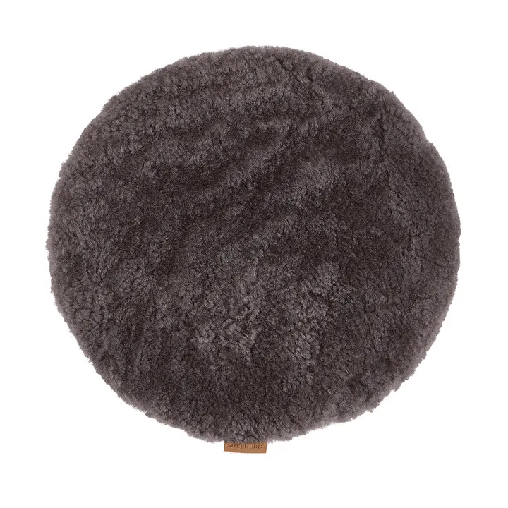 Jill stolsdyna vadderad - Carbon (grå), Ø36 cm - Shepherd of Sweden