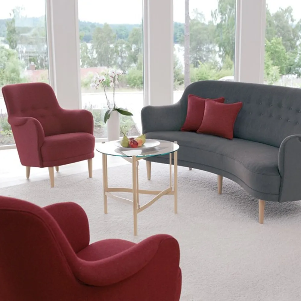 Runda Samsas soffa, tyg rami 6810 natur, ekben Sjögren