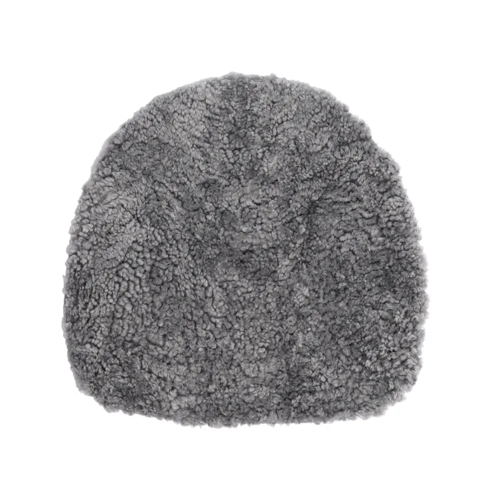 Buzz stolsdyna fårskinn, Scandinavian grey-svart läderimitation Skandilock