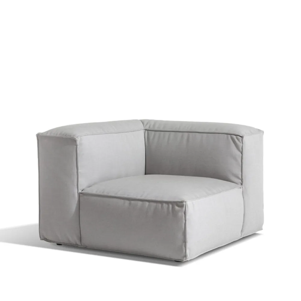 Asker modulsoffa, Sunbrella Sling light grey, hörndel Skargaarden