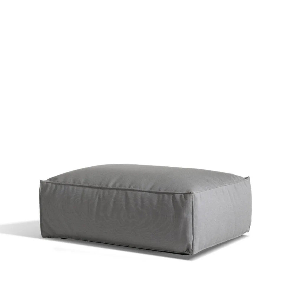 Asker modulsoffa, Sunbrella Sling taupe beige, fotpall Skargaarden