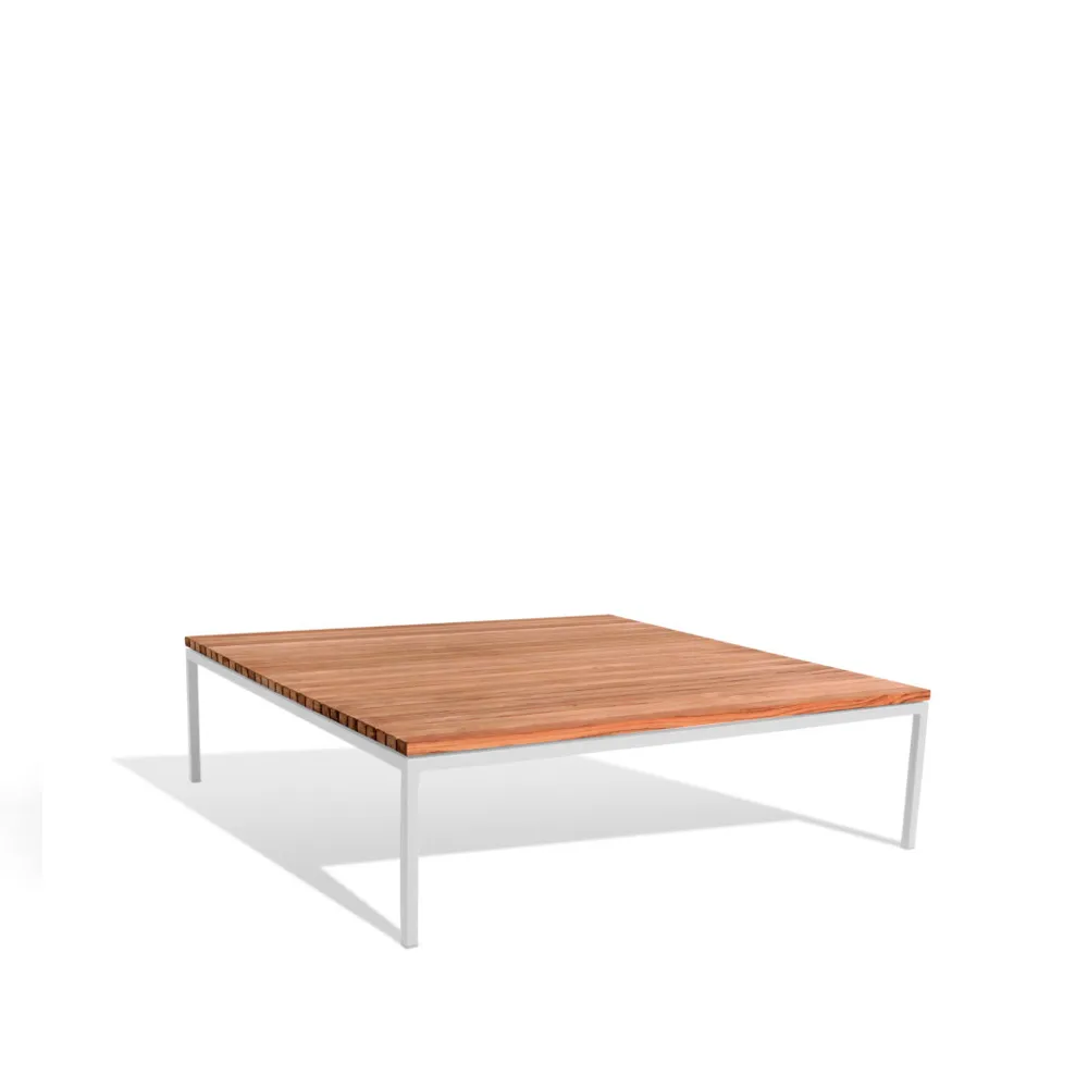 Bönan loungebord, Teak, large, ljusgrå aluminium ram Skargaarden