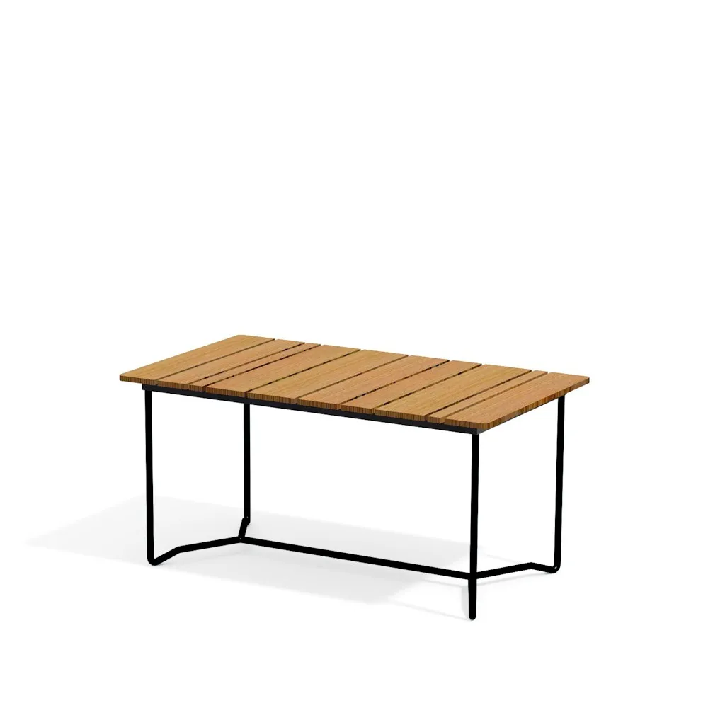 Grinda bord, Teak, medium, svart stativ Skargaarden