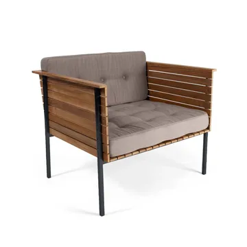 Häringe loungefåtölj - Sunbrella Natté Nature Grey-teak-svart - Skargaarden