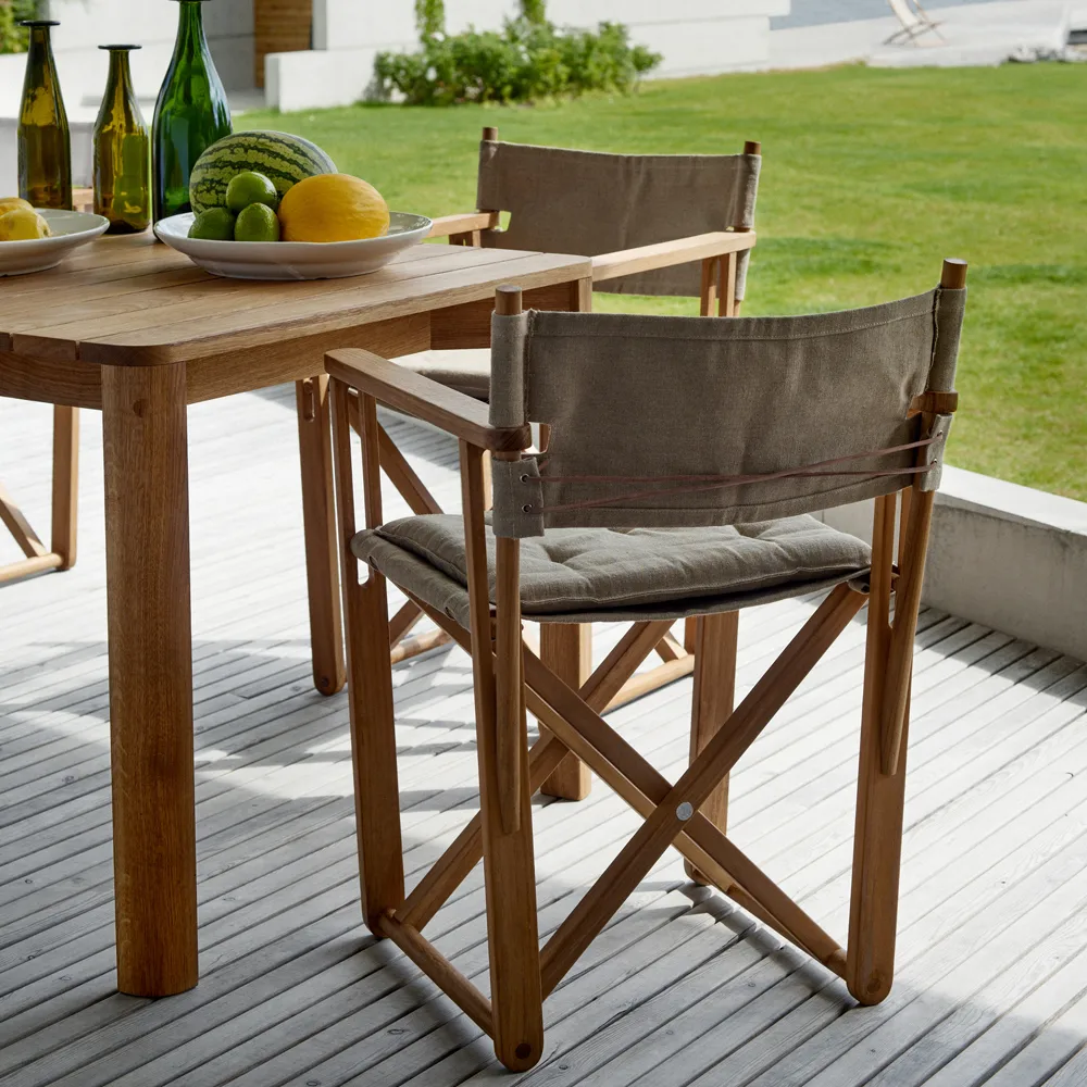 Kryss Dining karmstol, Canvas natural, teak Skargaarden