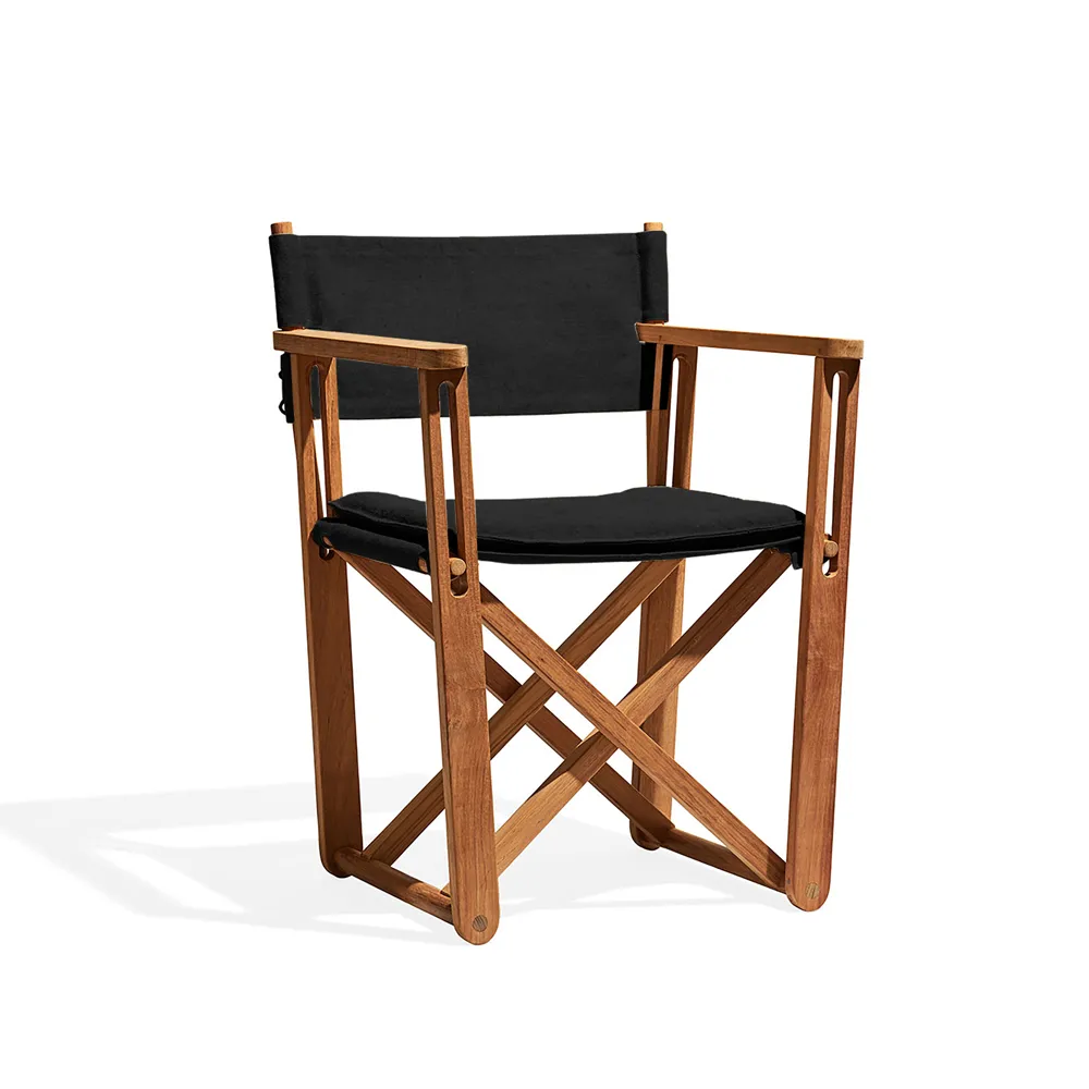 Kryss Lounge karmstol, Agora Nautic black, teak Skargaarden