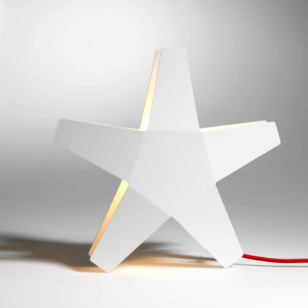 Advent Stjärna Adventsstjärna, röd, 40 cm, ljusgrå textilsladd SMD Design