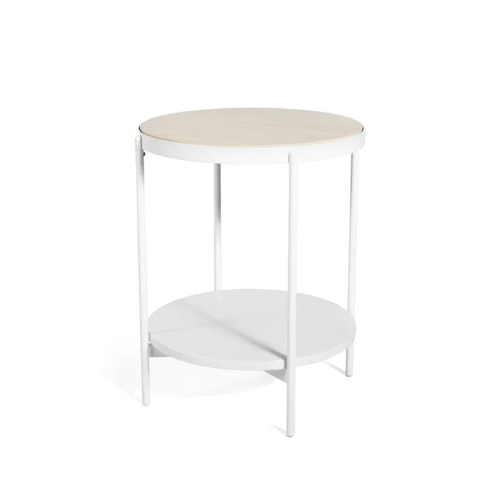 Lene sidobord - vit, högt, vitpigmenterad askfanér - SMD Design