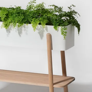 Prunella blomsterbord - vit/aluminium - SMD Design