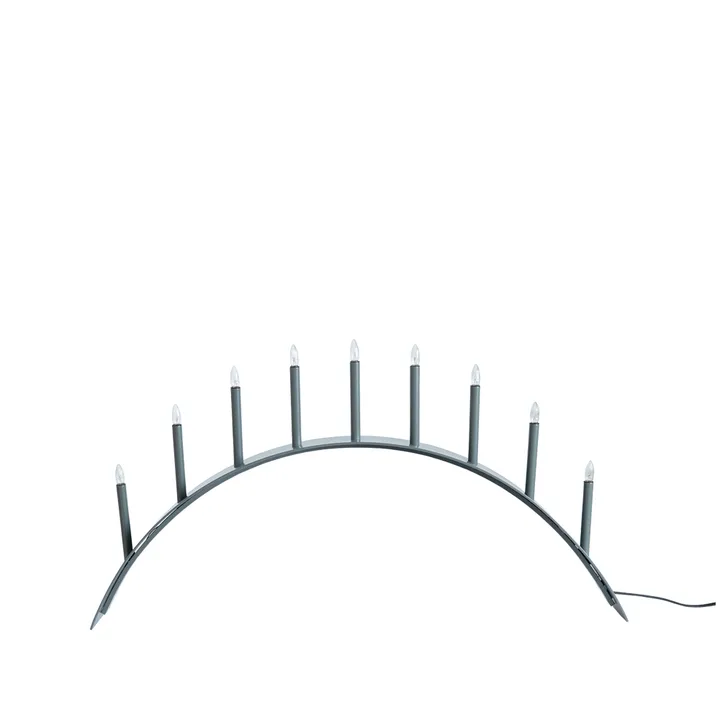 Spica Bow 9 adventsljusstake - Grå - SMD Design