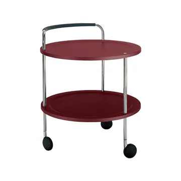 Trolley Round Basic serveringsvagn - vinröd, kromstativ - SMD Design