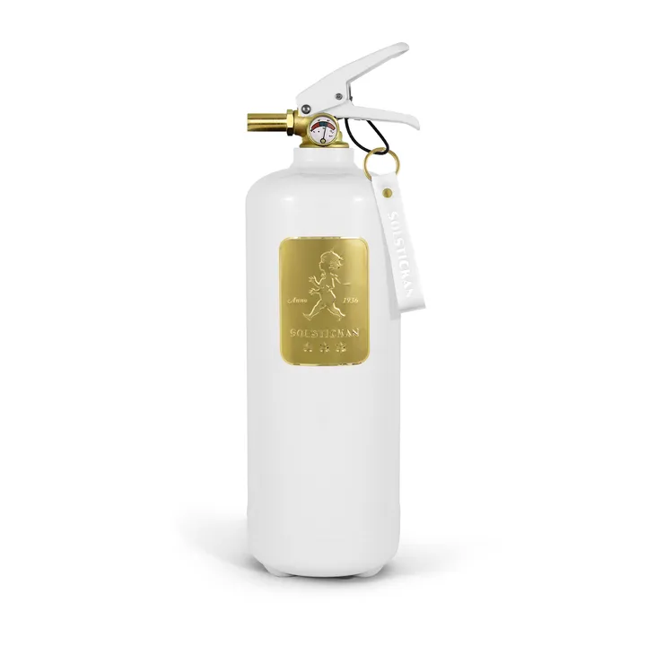 Solstickan brandsläckare 2 kg - Vit-guld - Solstickan Design