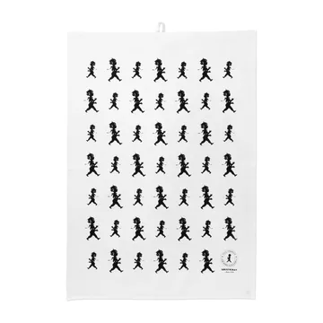 Solstickan kökshandduk 50x70 cm - Vit-svart - Solstickan Design