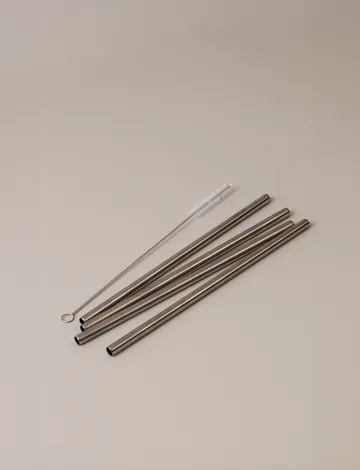 Stelton återanvändbara sugrör 4-pack - Steel - Stelton