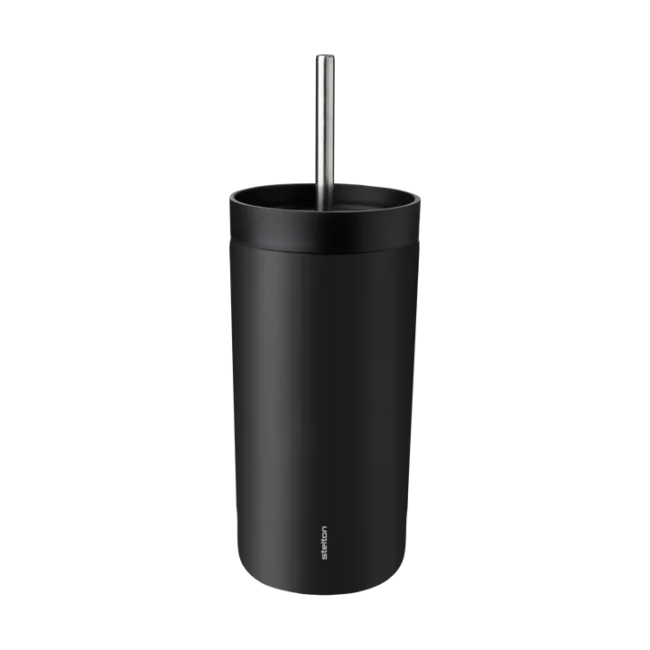 To Go Sip termosmugg med sugrör 0,4 L - Soft black - Stelton