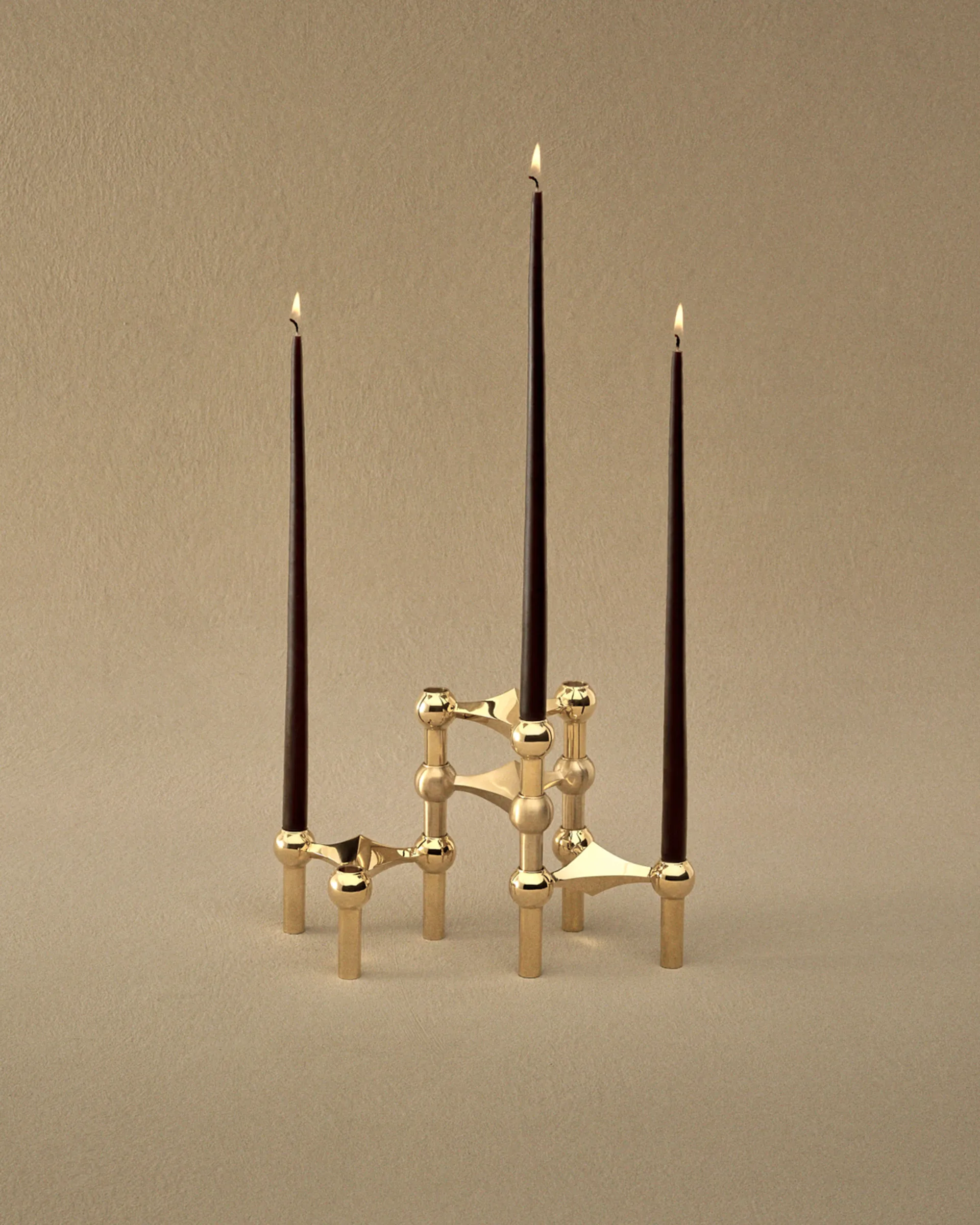 STOFF Nagel ljusstake 3-pack, mässing STOFF Nagel