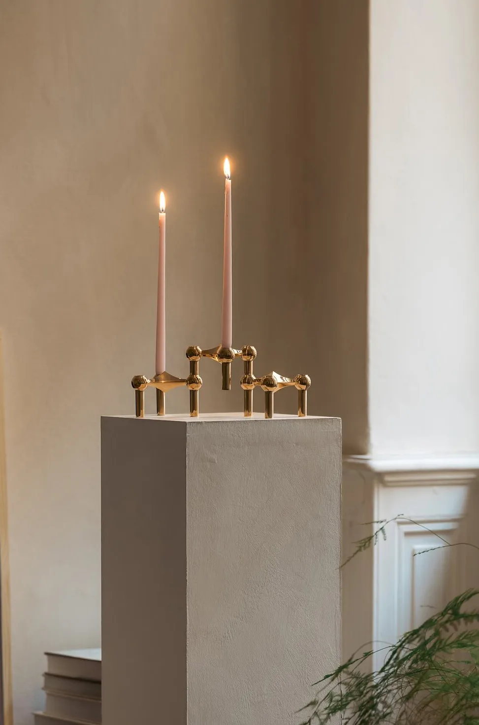 STOFF Nagel ljusstake 3-pack, mässing STOFF Nagel