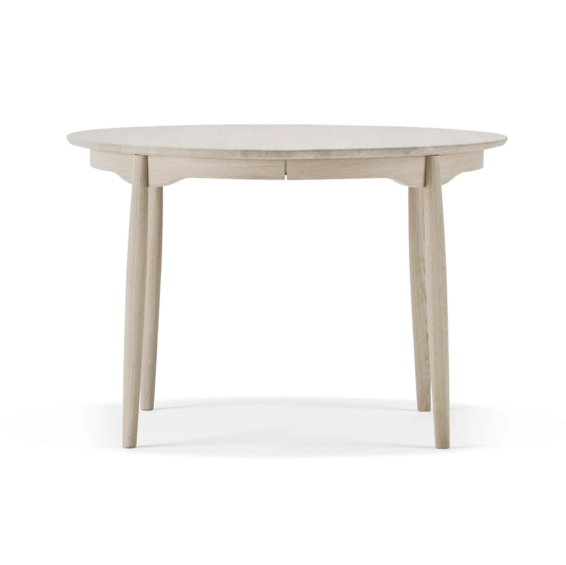 Carl matbord delbart, Ek ljus mattlack, Ø115 cm Stolab