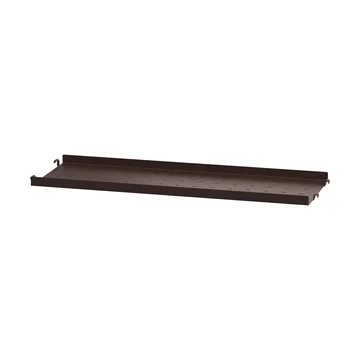 String hyllplan metall - Mörkbrun, 58x20, låg kant - String