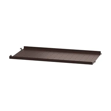 String hyllplan metall - Mörkbrun, 58x30, låg kant - String