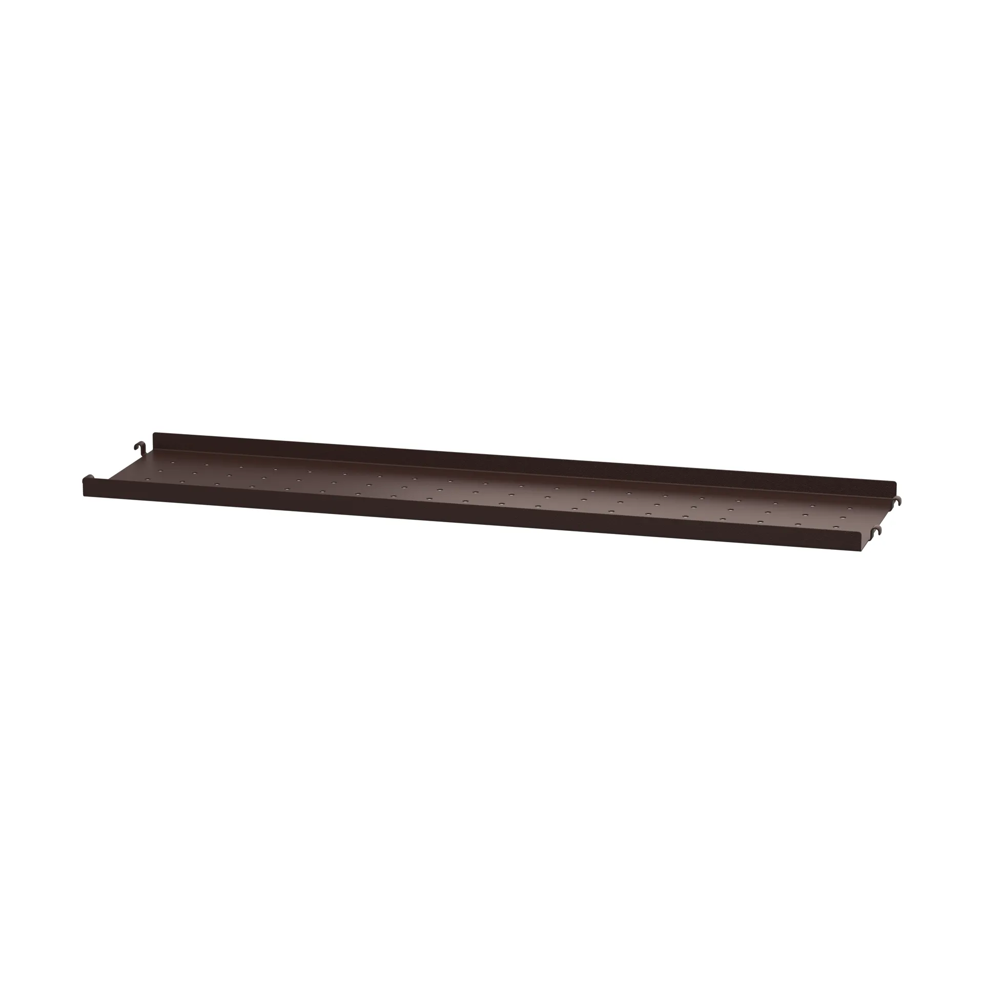 String hyllplan metall, Mörkbrun, 78x20, låg kant String