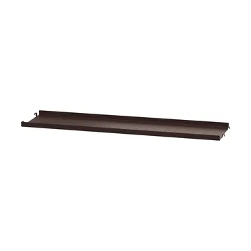 String hyllplan metall - Mörkbrun, 78x20, låg kant - String