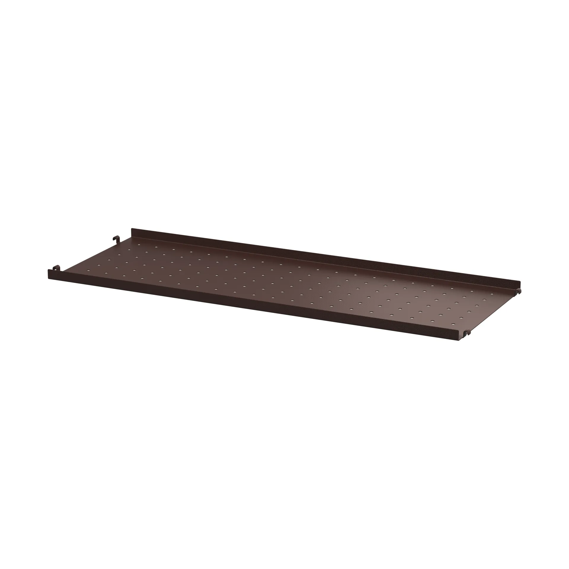 String hyllplan metall, Mörkbrun, 78x30, låg kant String