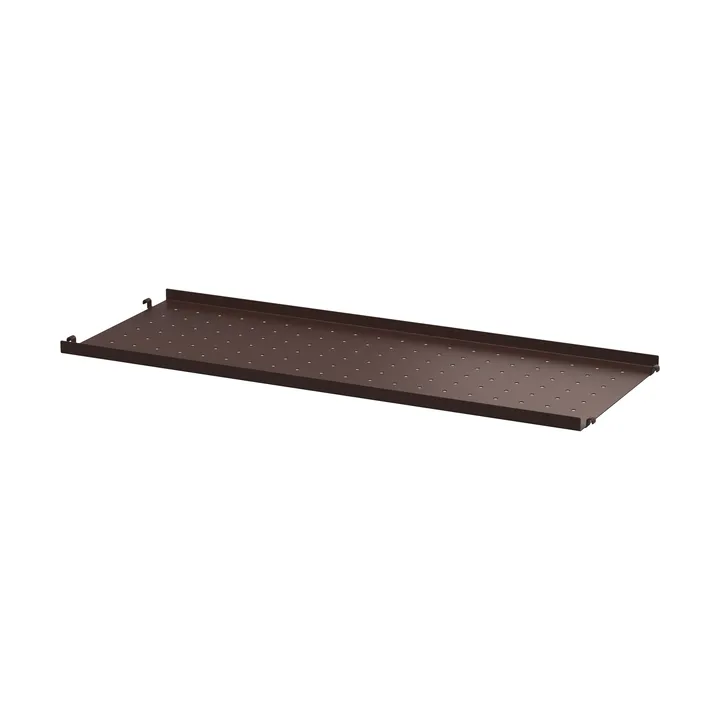 String hyllplan metall - Mörkbrun, 78x30, låg kant - String