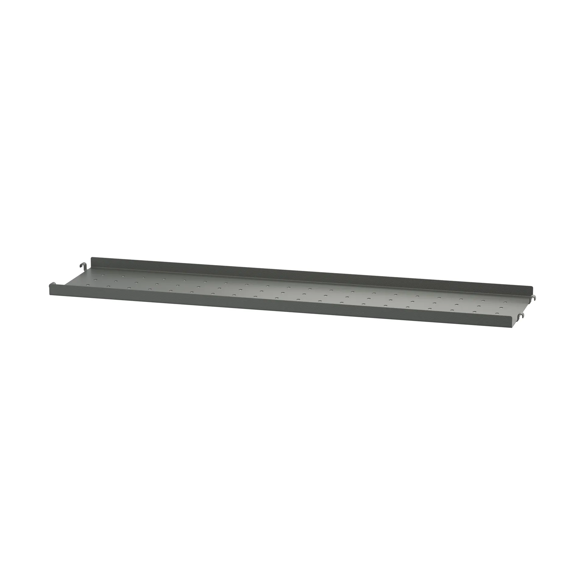 String hyllplan metall, Mörkgrå, 78x20 cm, låg kant String