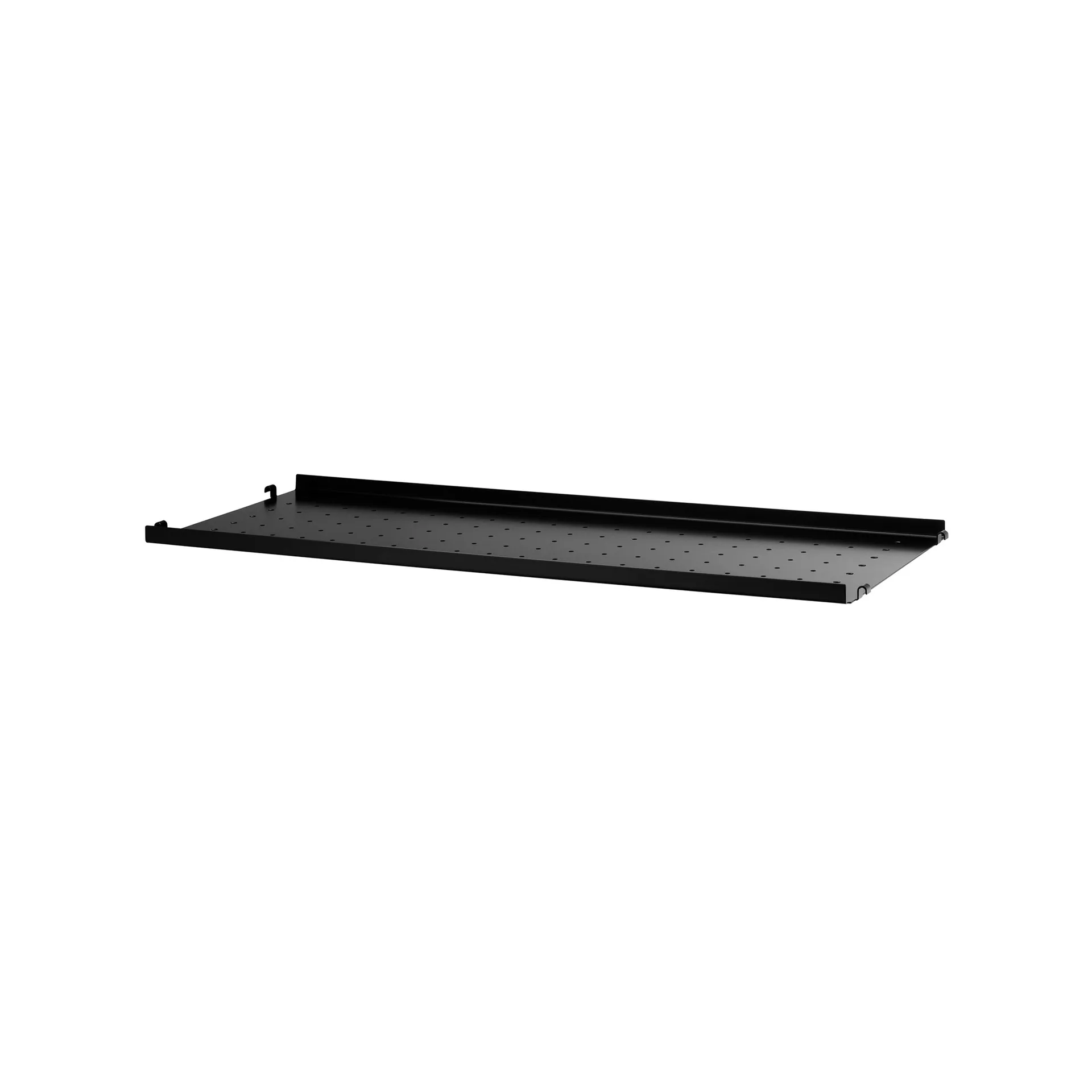 String hyllplan metall, svart, 78x20 cm, låg kant String