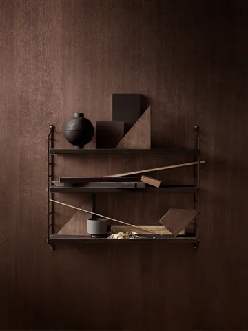 String Pocket hylla - Mörk ek-mörkbrun - String