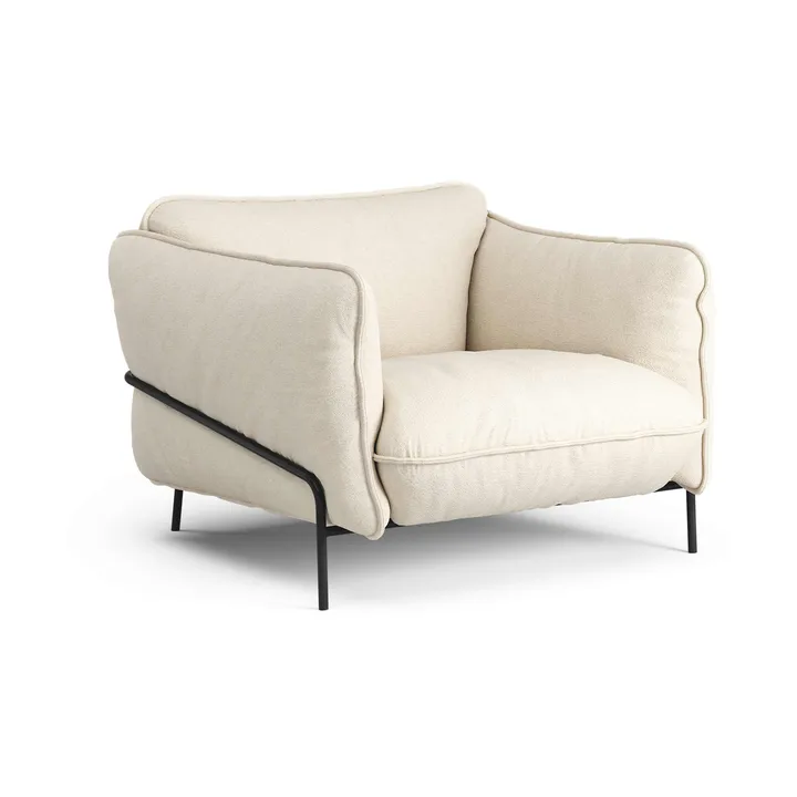 Continental fåtölj - Sealife Light beige/white-svartlackerat stål - Swedese