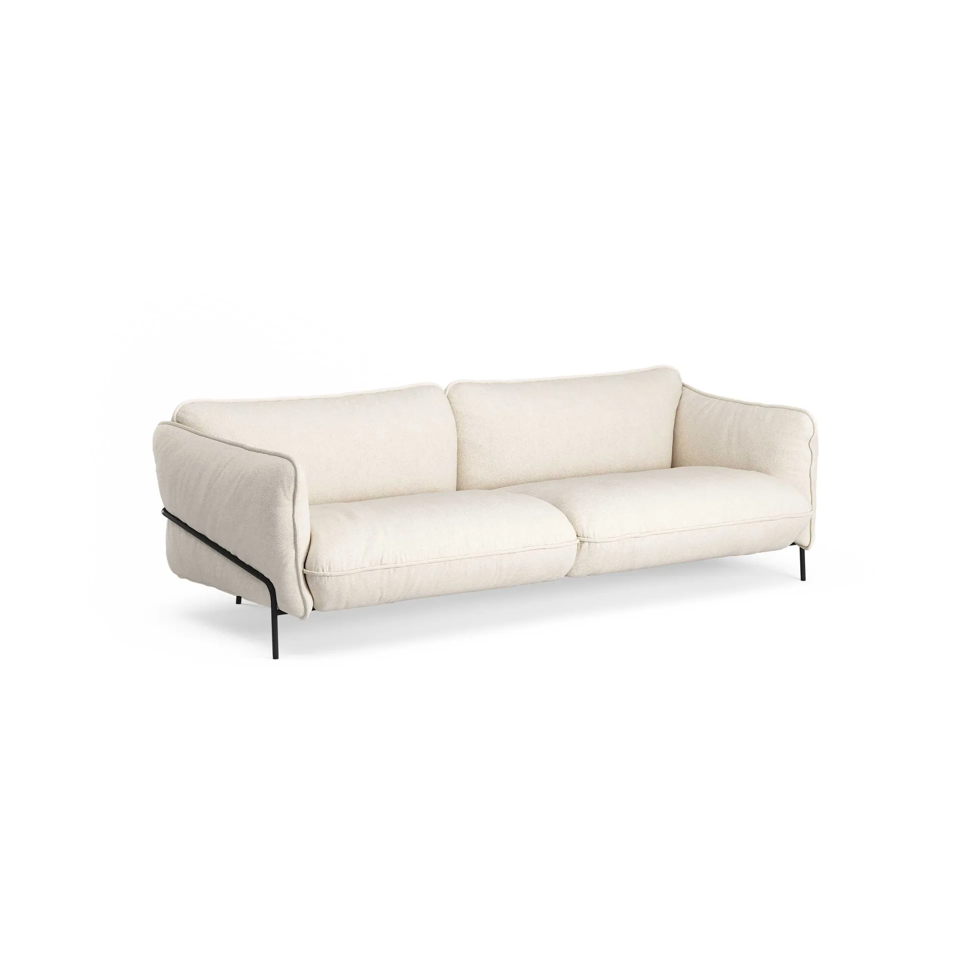 Continental soffa, Sealife Ivory/sand-svartlackerat stål Swedese