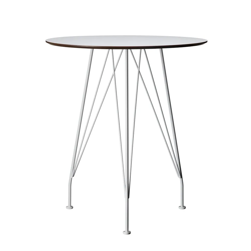 Desirée cafébord, Vit, ø64cm, vitlackat underrede Swedese
