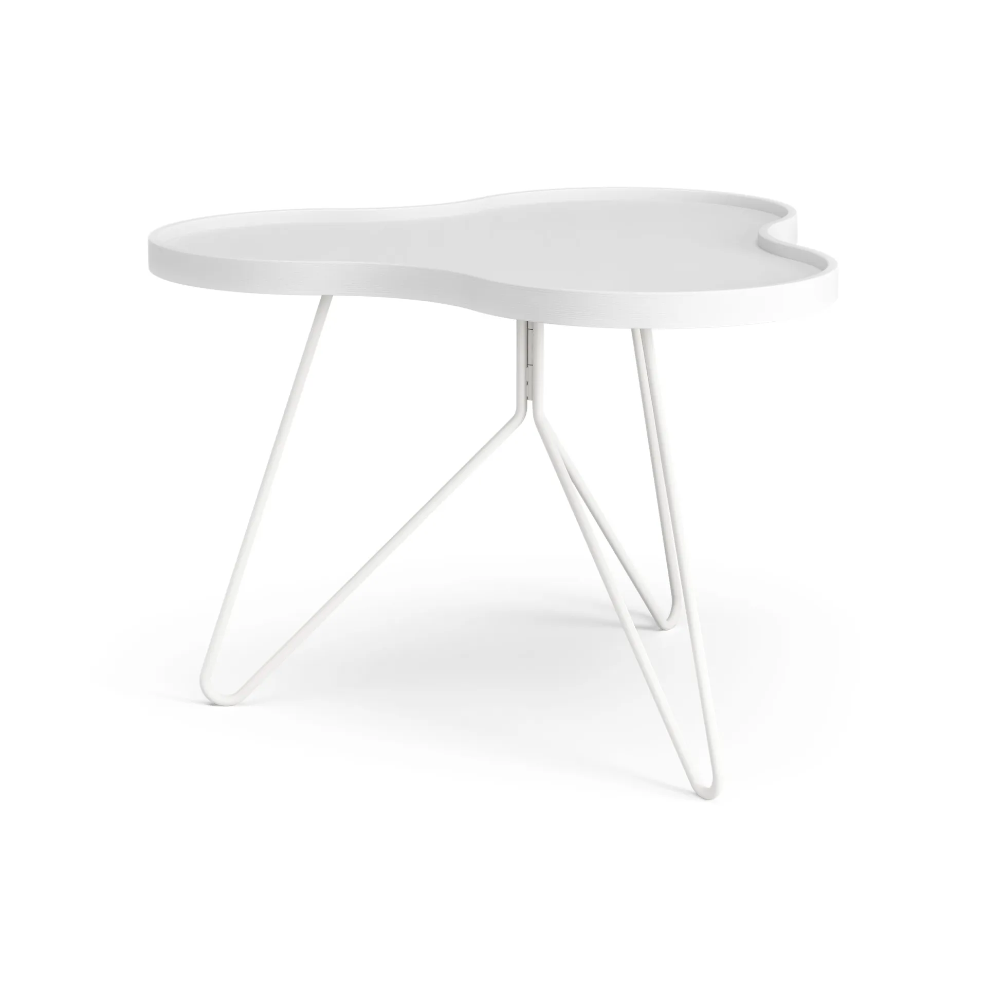 Flower mono bord 62x66 cm, H45 cm Ask vitlaserad Swedese
