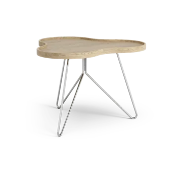 Flower mono bord 62x66 cm - H45cm-ek natur-krom - Swedese