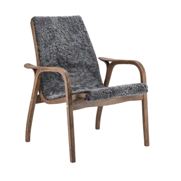 Laminett fåtölj ek/fårskinn Special Edition - Rubio Monocoat Chocolate-Charcoal - Swedese