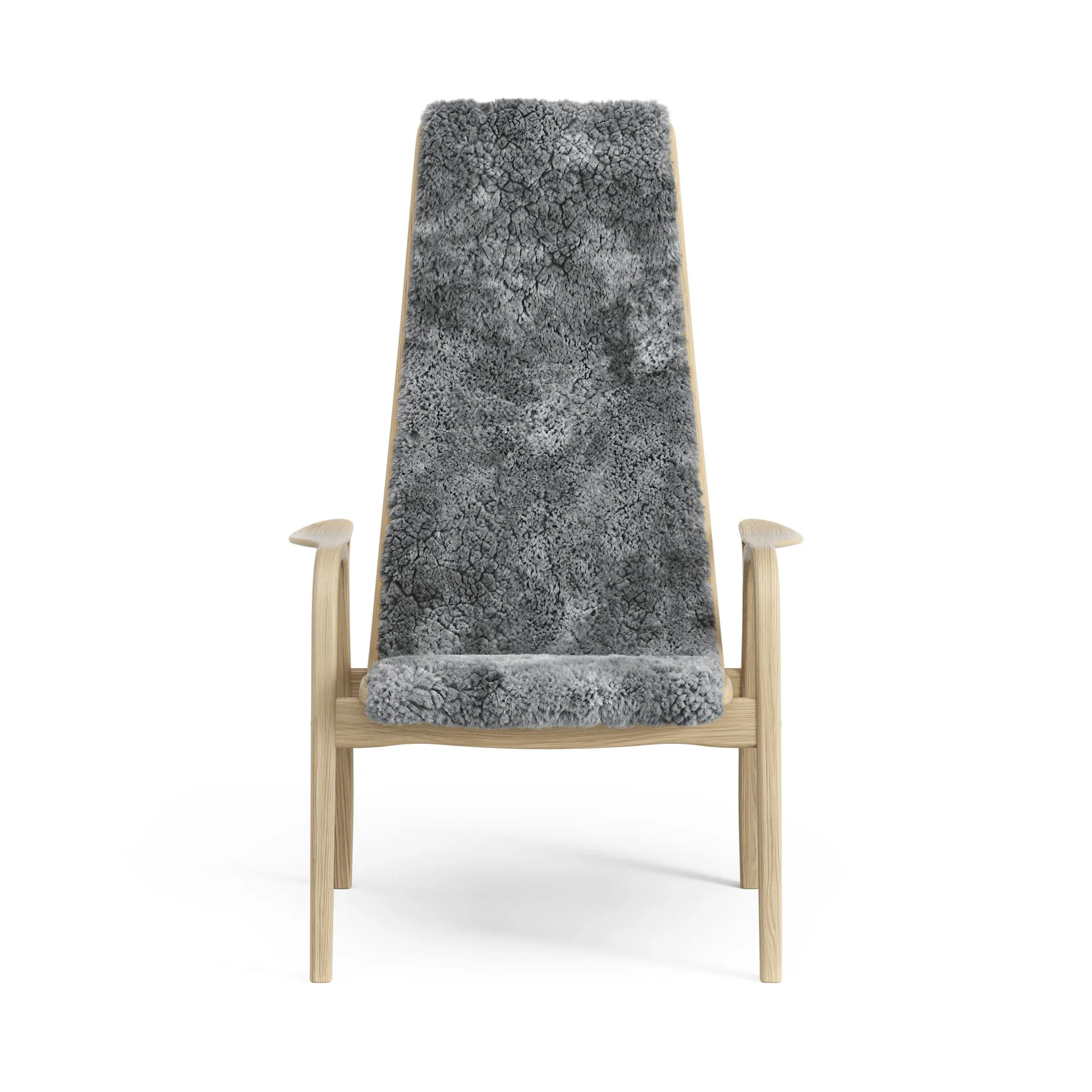 Lamini barnfåtölj lackad ek/fårskinn, Scandinavian Grey (grå) Swedese