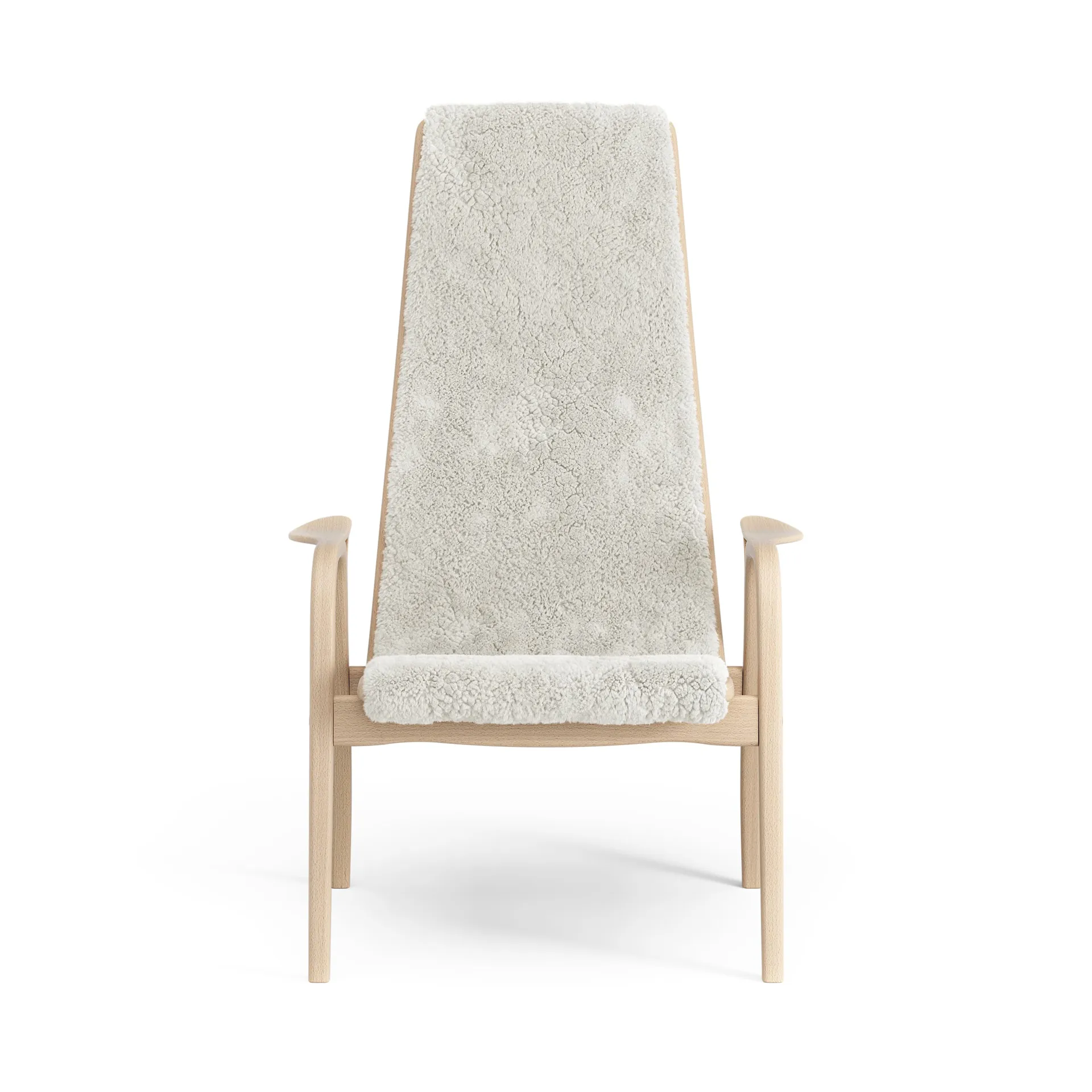 Lamino fåtölj lackad bok/fårskinn, Offwhite (vit) Swedese