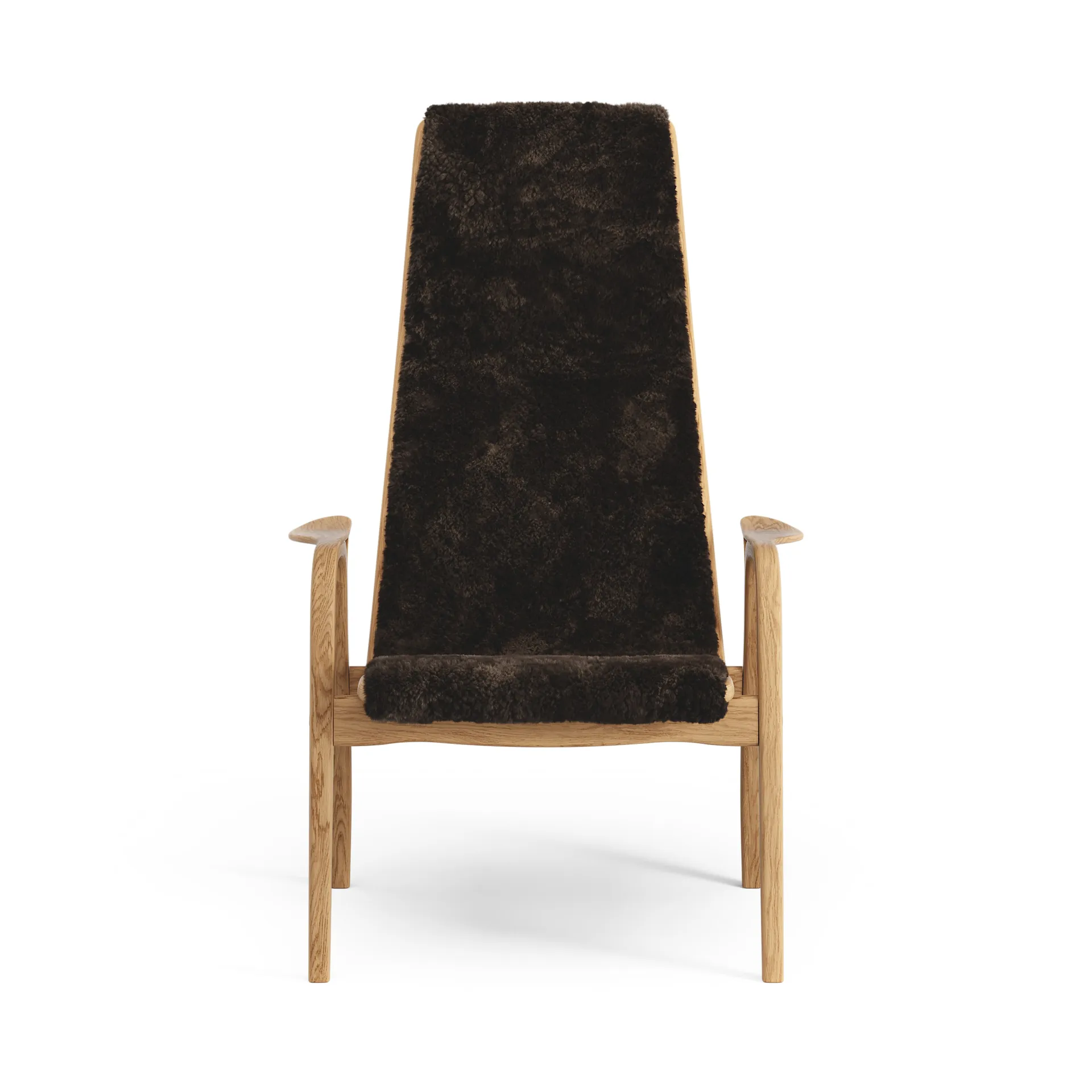Lamino fåtölj oljad ek/fårskinn, Espresso (brun) Swedese