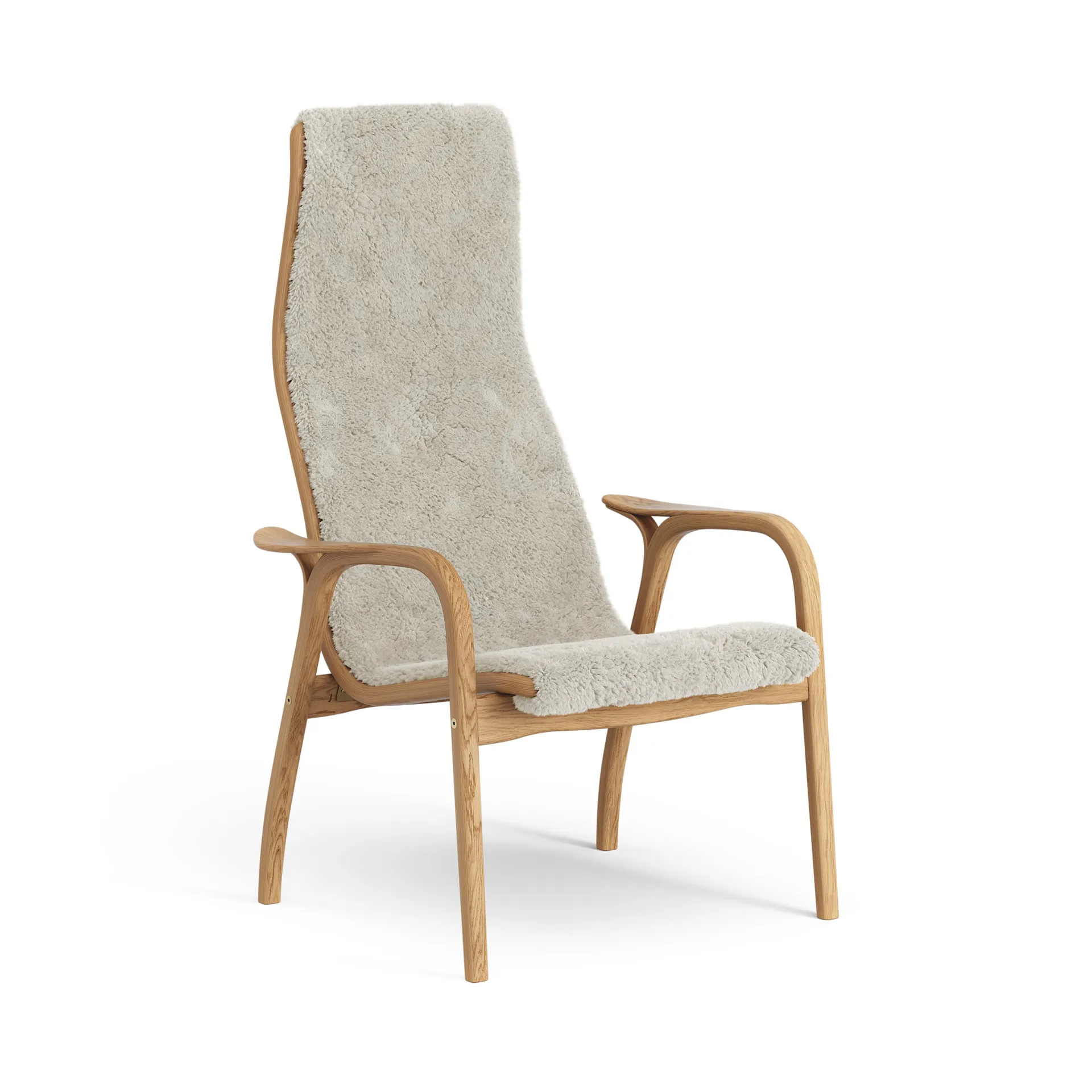 Lamino fåtölj oljad ek/fårskinn, Moonlight (beige) Swedese