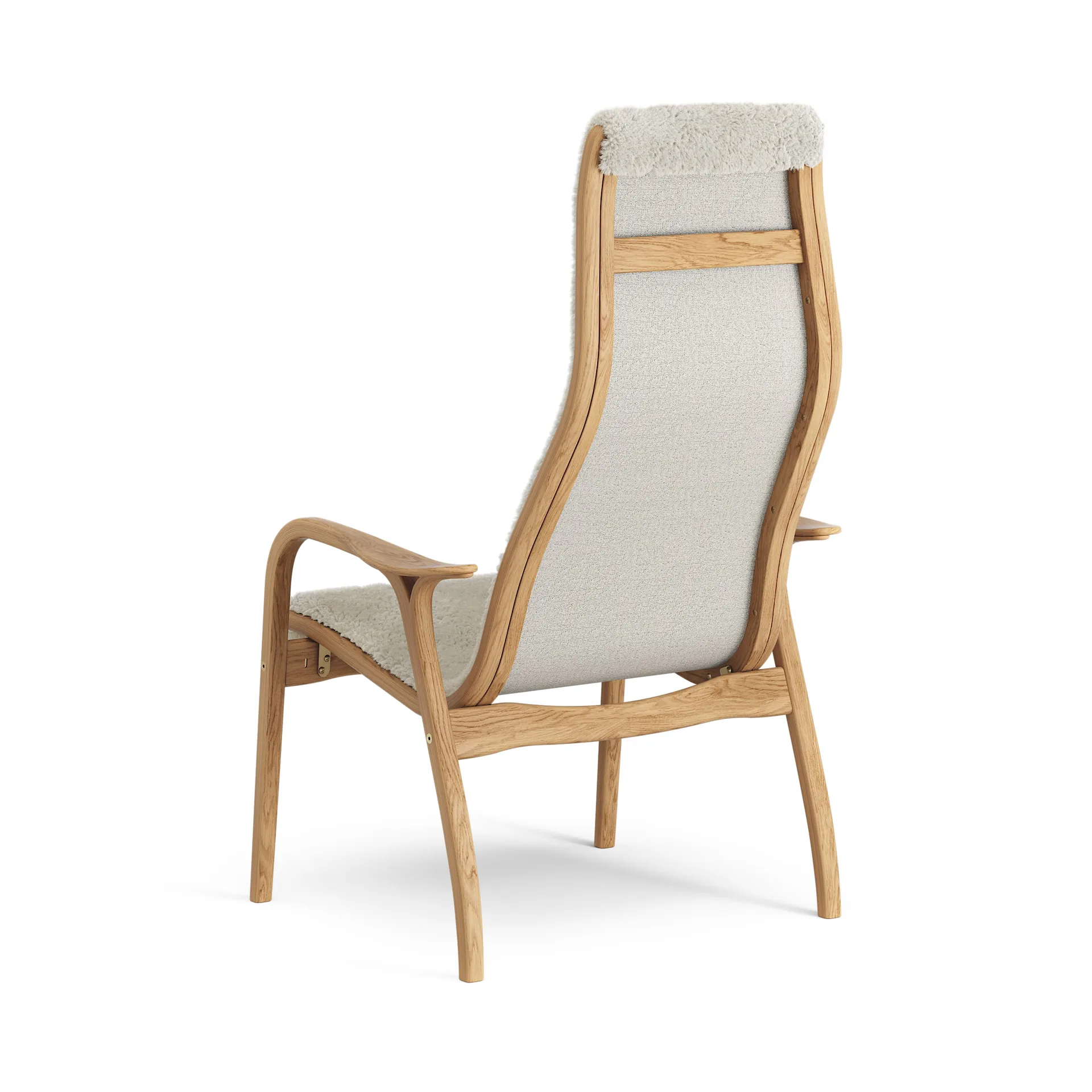 Lamino fåtölj oljad ek/fårskinn, Moonlight (beige) Swedese
