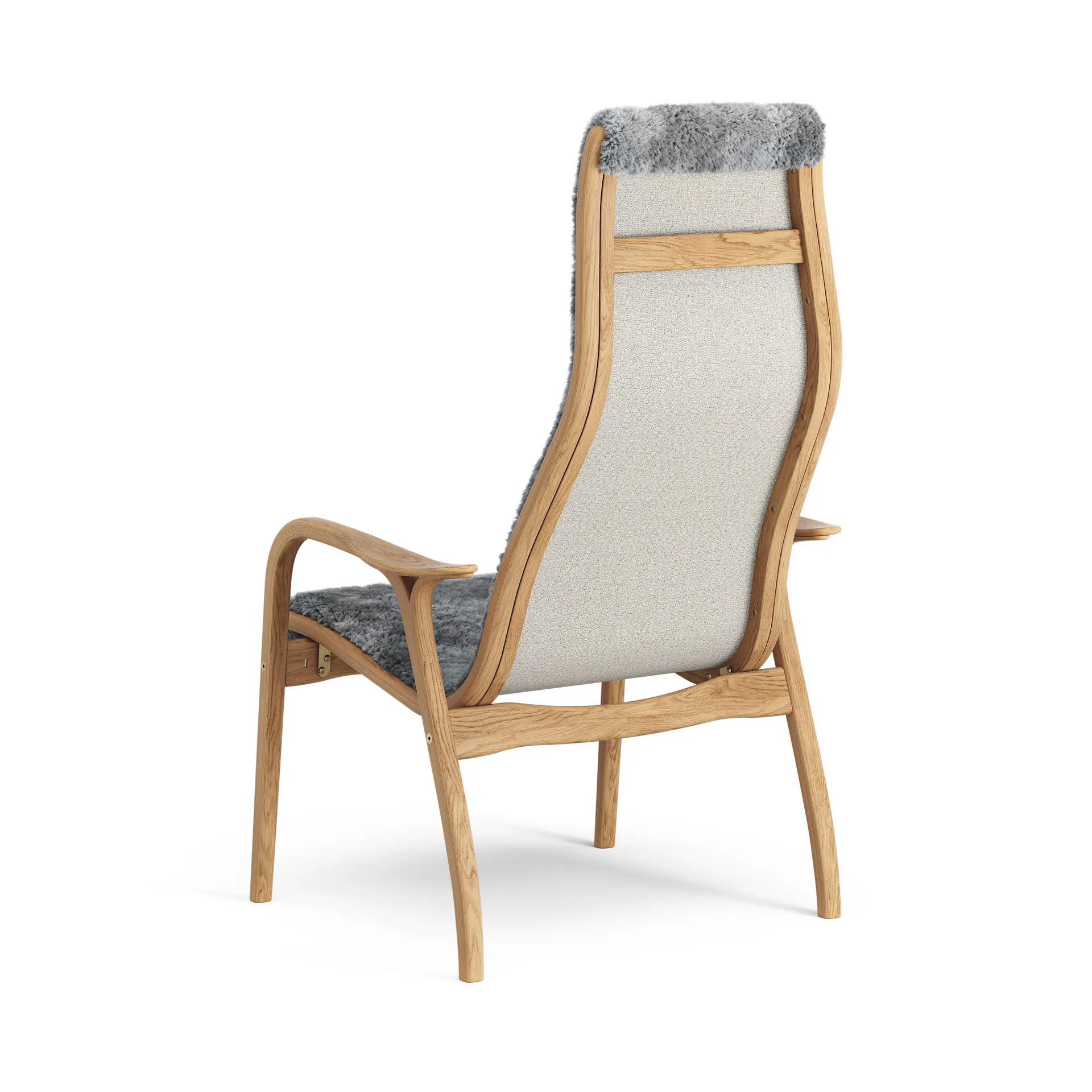 Lamino fåtölj oljad ek/fårskinn, Scandinavian Grey (grå) Swedese