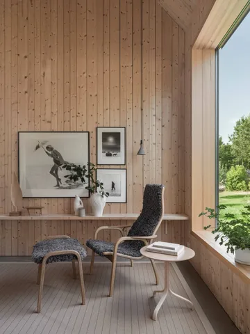 Lamino fåtölj oljad ek/fårskinn - Scandinavian Grey (grå) - Swedese