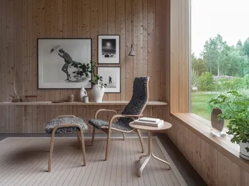 Lamino fåtölj oljad ek/fårskinn - Scandinavian Grey (grå) - Swedese