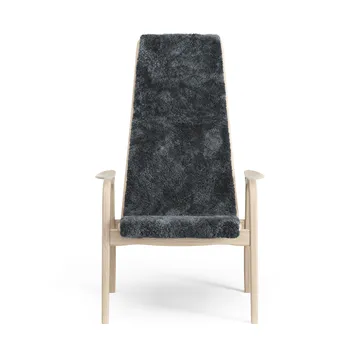 Lamino fåtölj vitpigmenterad ek/fårskinn - Charcoal (mörkgrå) - Swedese